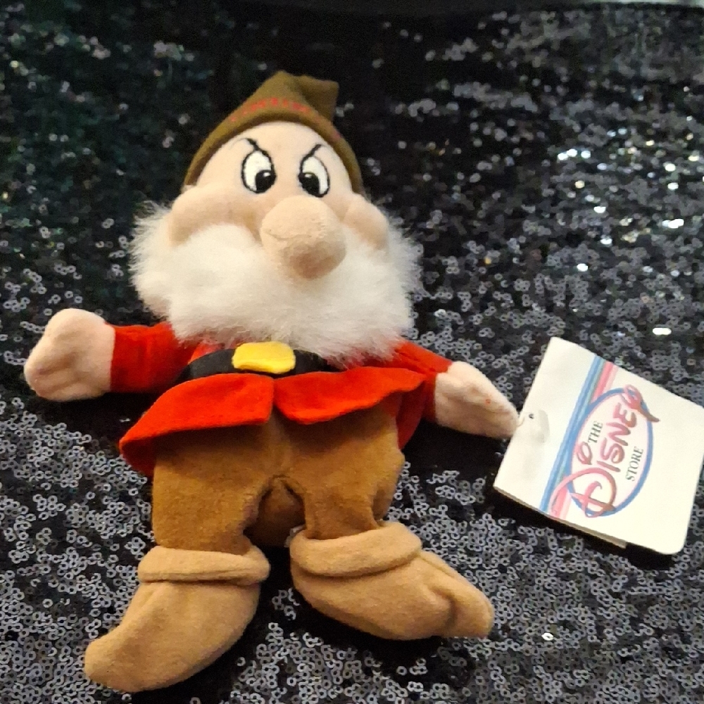 Disney Grumpy Dwarf Plush - Red and Tan